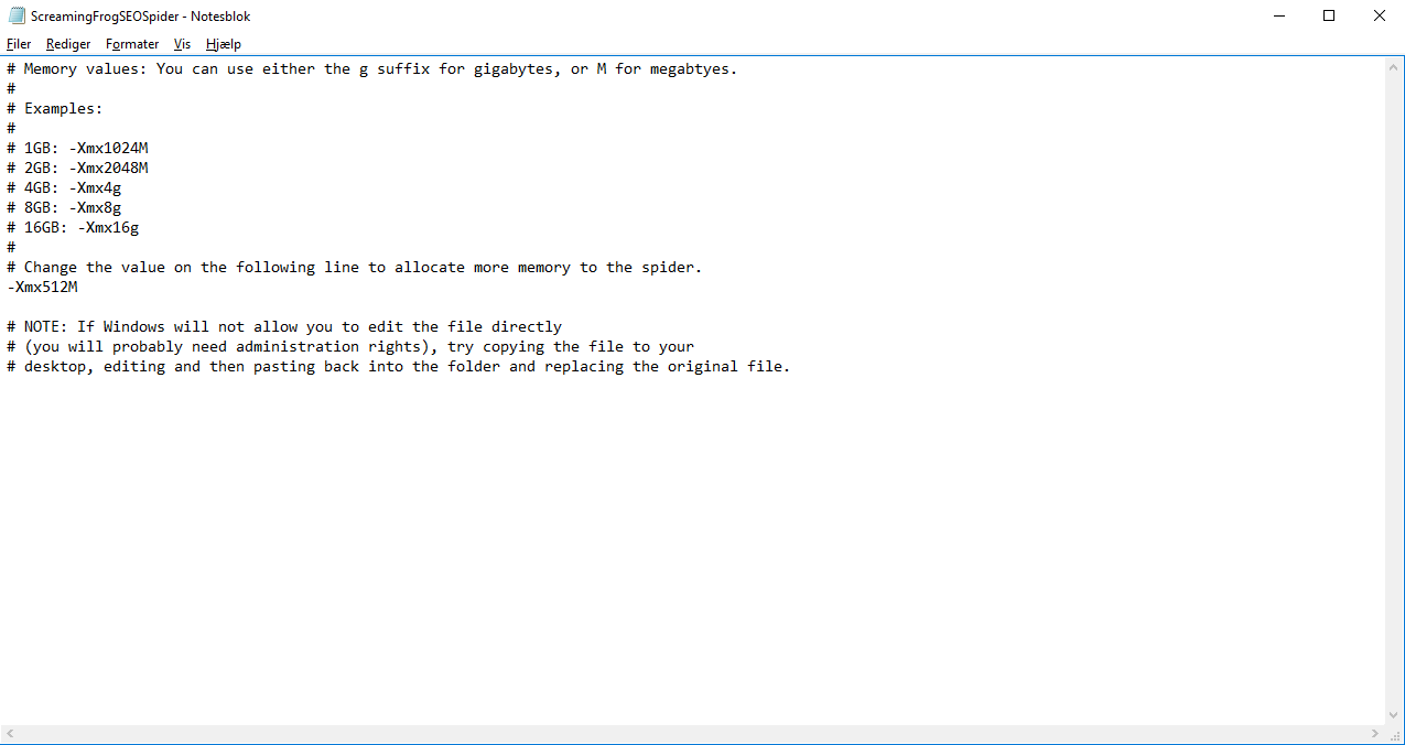 The .l4j file opened in Notepad