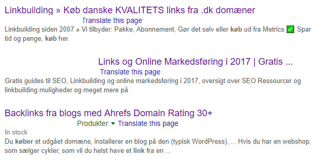 buying links search